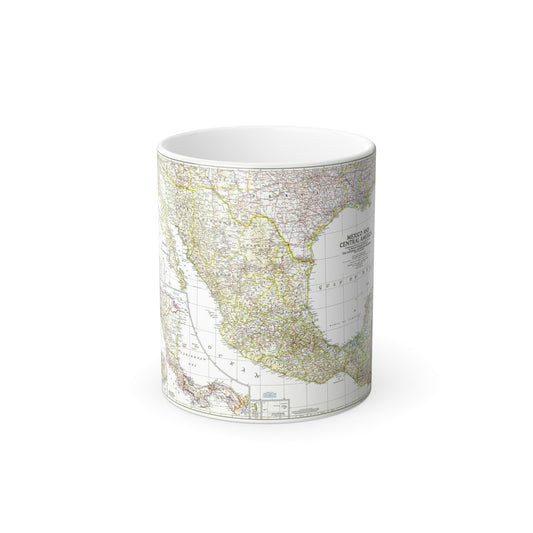 Central America & Mexico (1953) (Map) Color Changing Mug 11oz-11oz-The Sticker Space