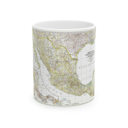 Central America & Mexico (1953) (Map) White Coffee Mug-11oz-The Sticker Space