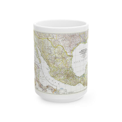 Central America & Mexico (1953) (Map) White Coffee Mug-15oz-The Sticker Space