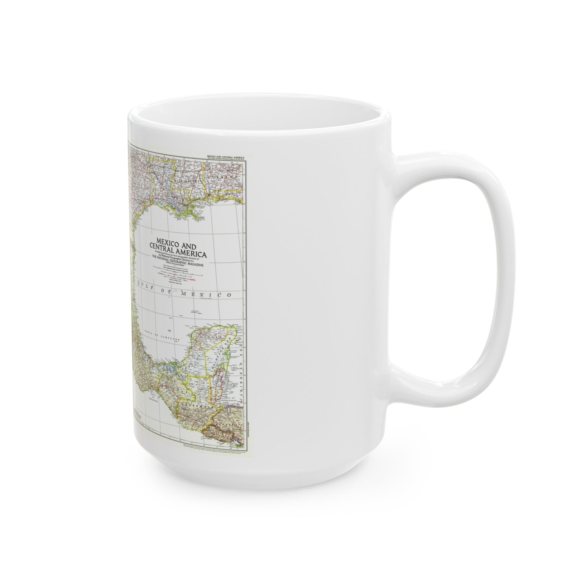 Central America & Mexico (1953) (Map) White Coffee Mug-The Sticker Space