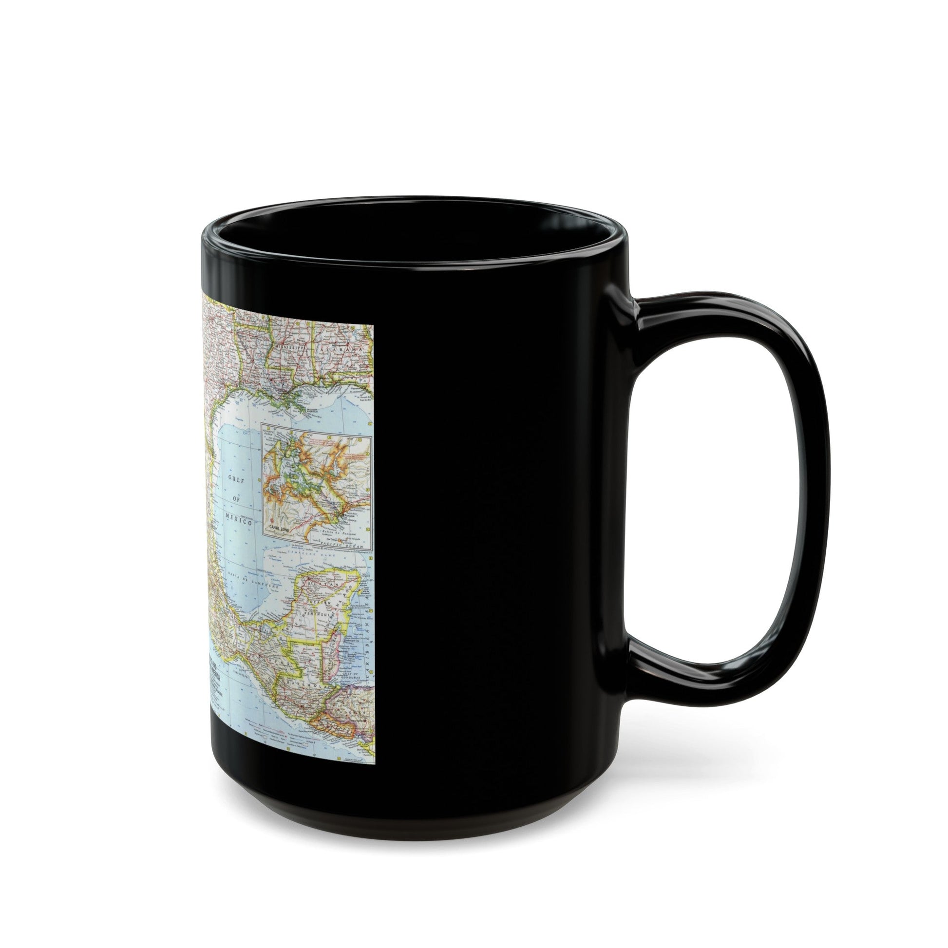 Central America - Mexico (1961) (Map) Black Coffee Mug-The Sticker Space