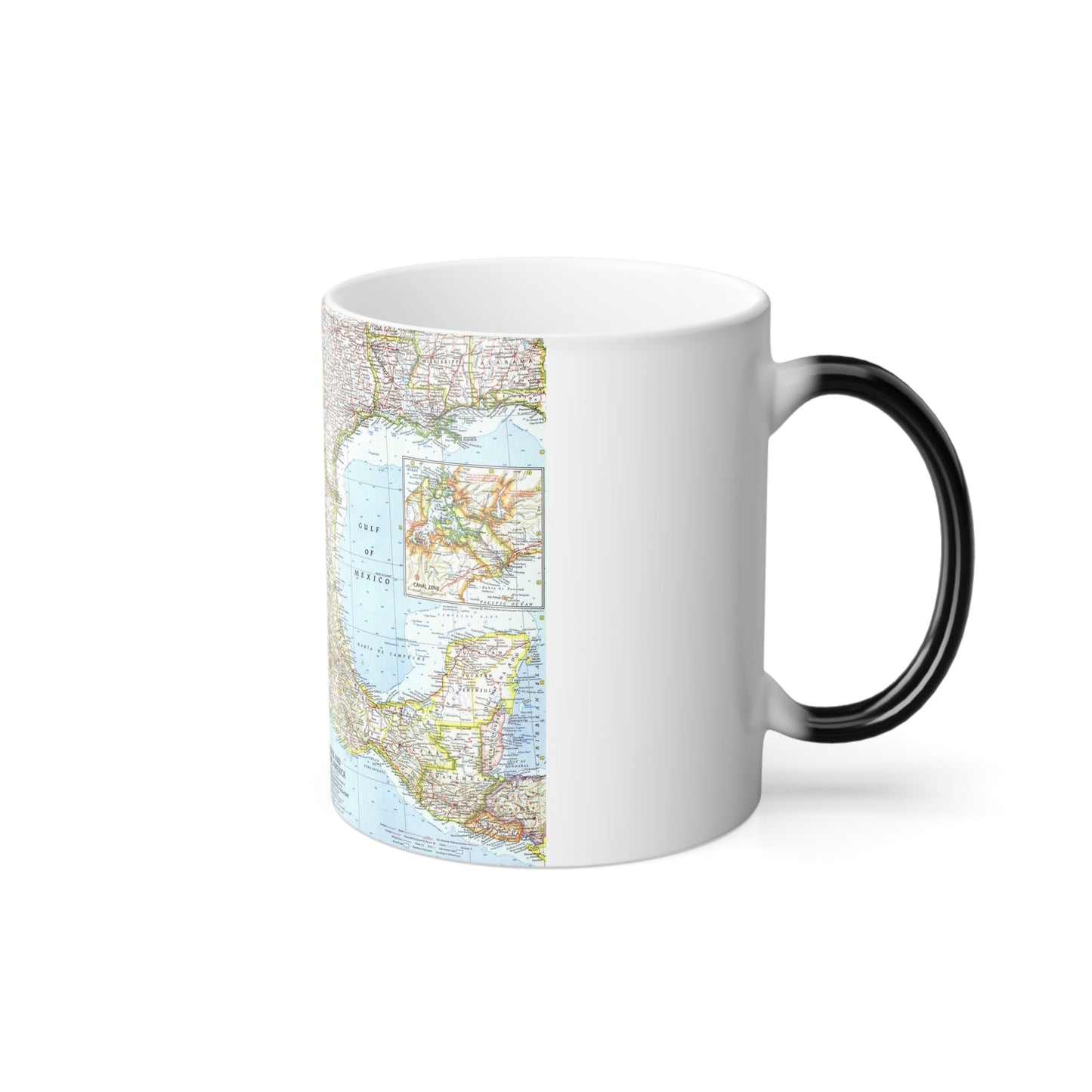 Central America - Mexico (1961) (Map) Color Changing Mug 11oz-11oz-The Sticker Space