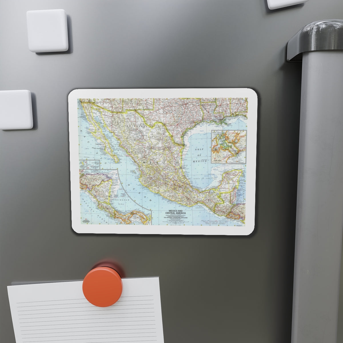 Central America - Mexico (1961) (Map) Refrigerator Magnet-The Sticker Space