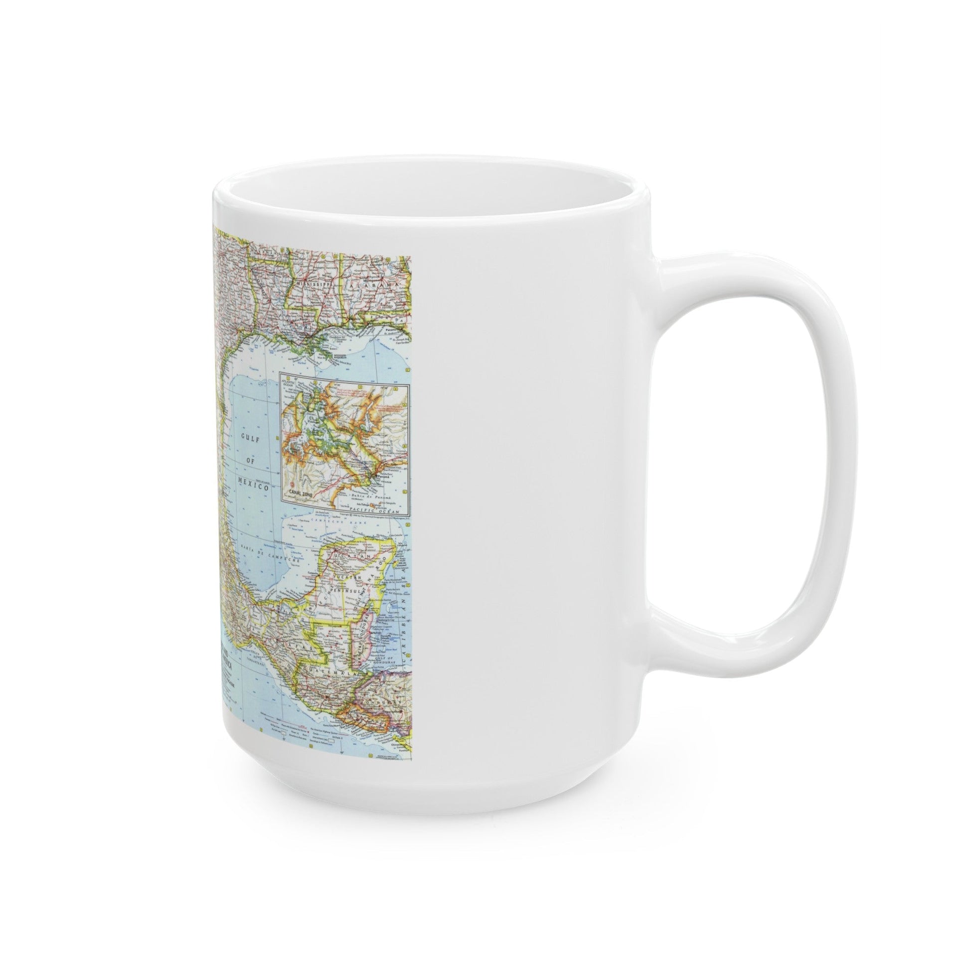 Central America - Mexico (1961) (Map) White Coffee Mug-The Sticker Space