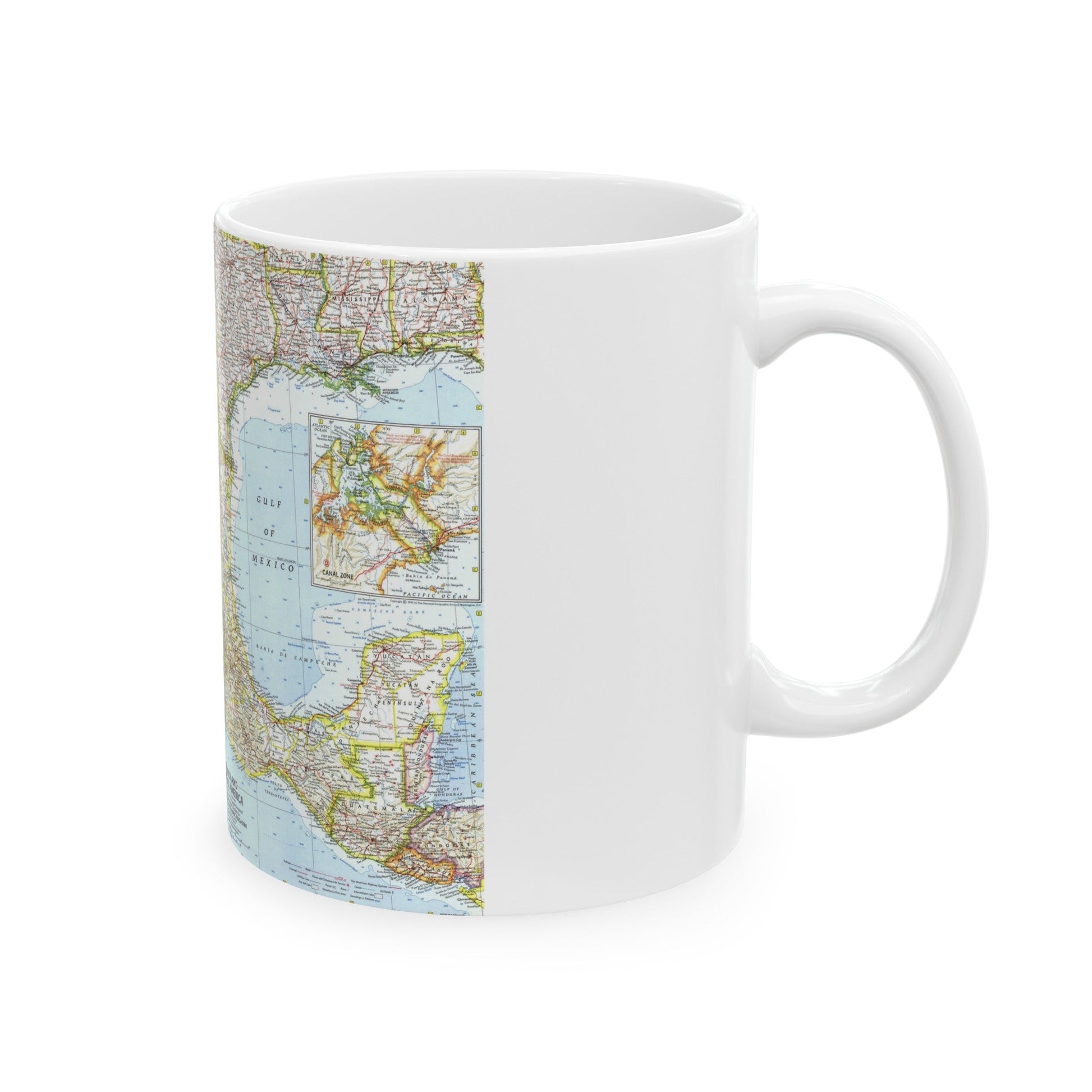 Central America - Mexico (1961) (Map) White Coffee Mug-The Sticker Space