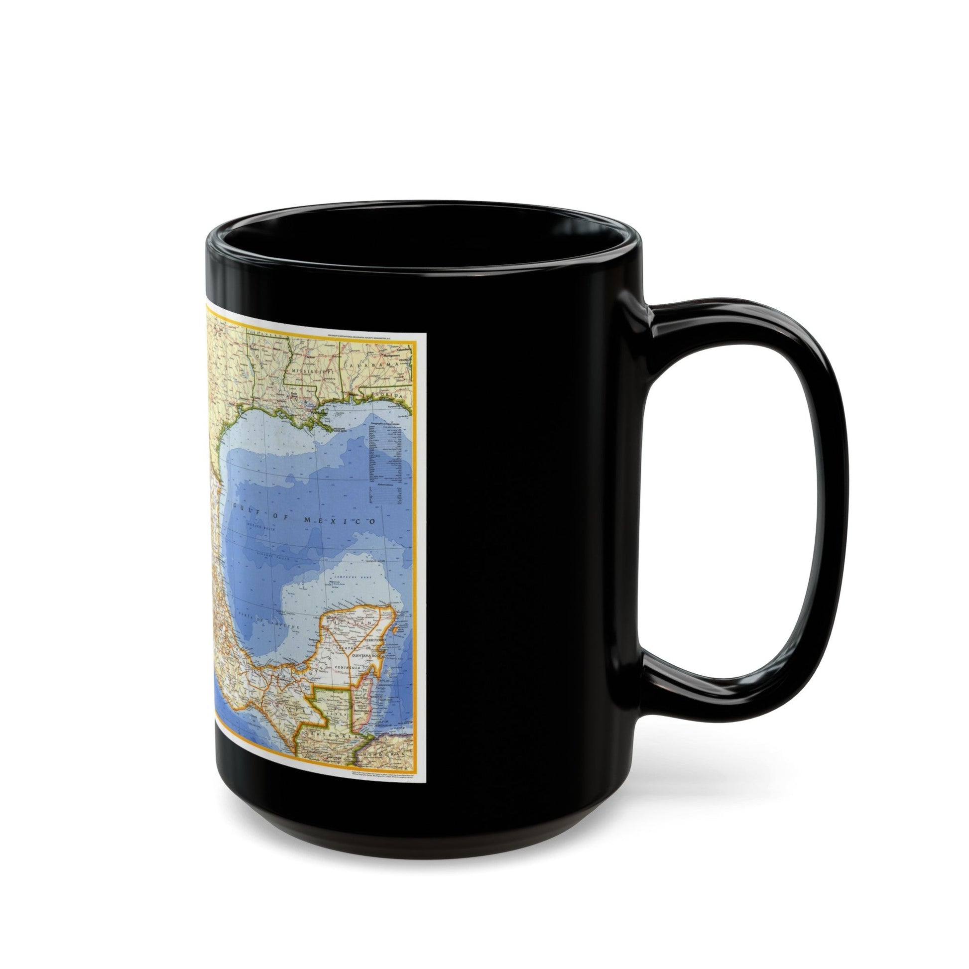 Central America - Mexico (1973) (Map) Black Coffee Mug-The Sticker Space