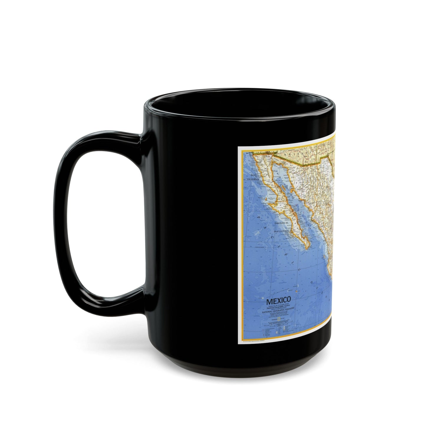 Central America - Mexico (1973) (Map) Black Coffee Mug-The Sticker Space