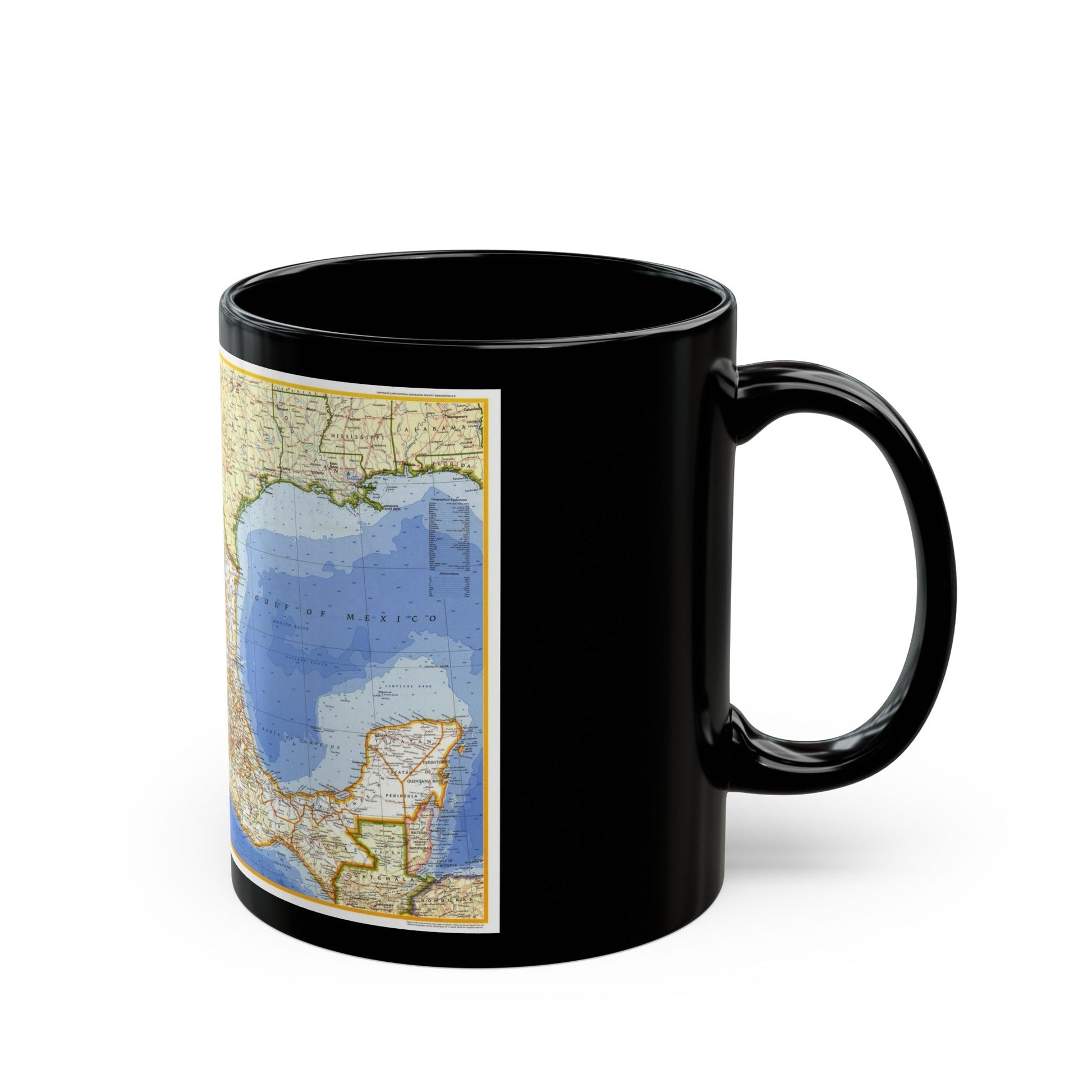 Central America - Mexico (1973) (Map) Black Coffee Mug-The Sticker Space