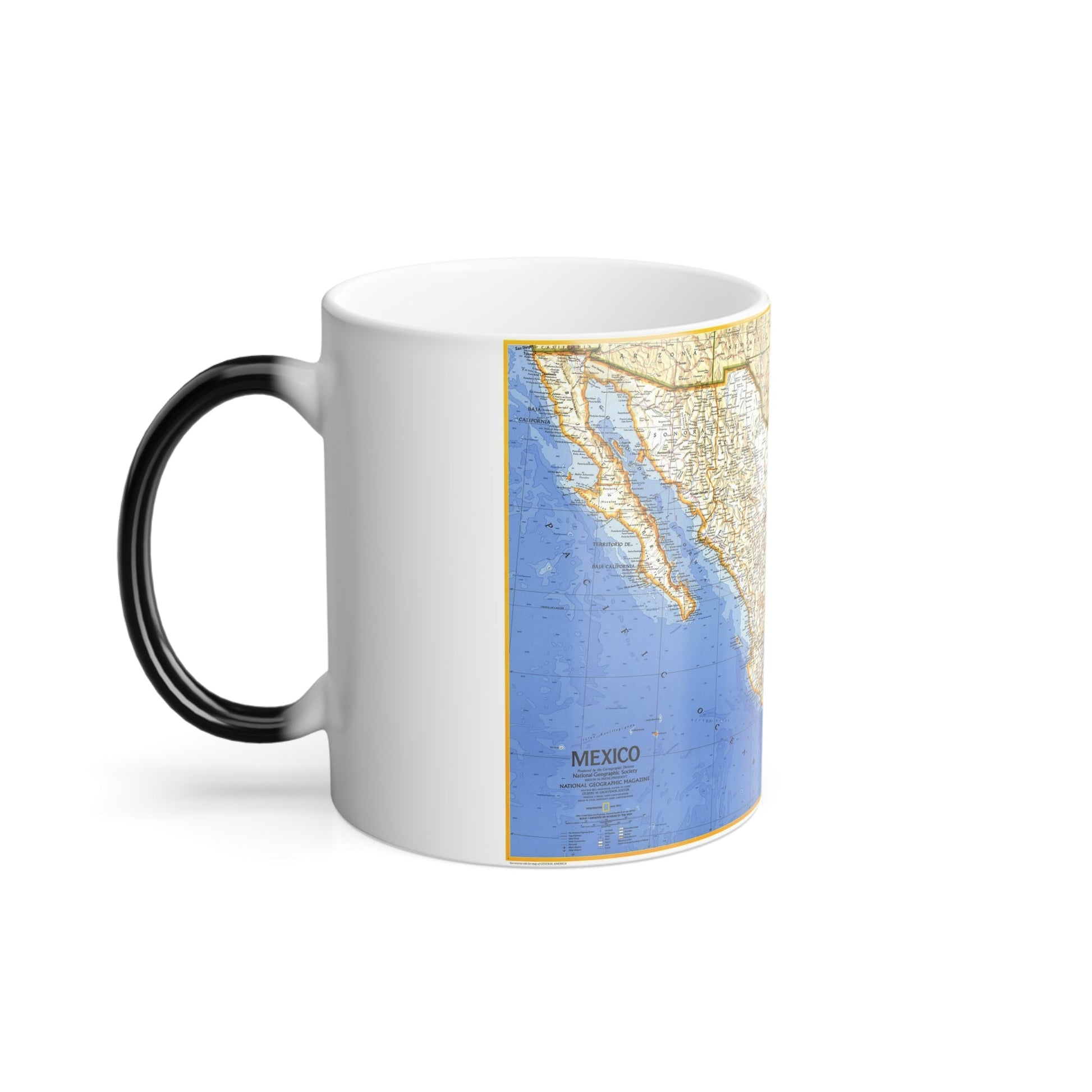 Central America - Mexico (1973) (Map) Color Changing Mug 11oz-11oz-The Sticker Space