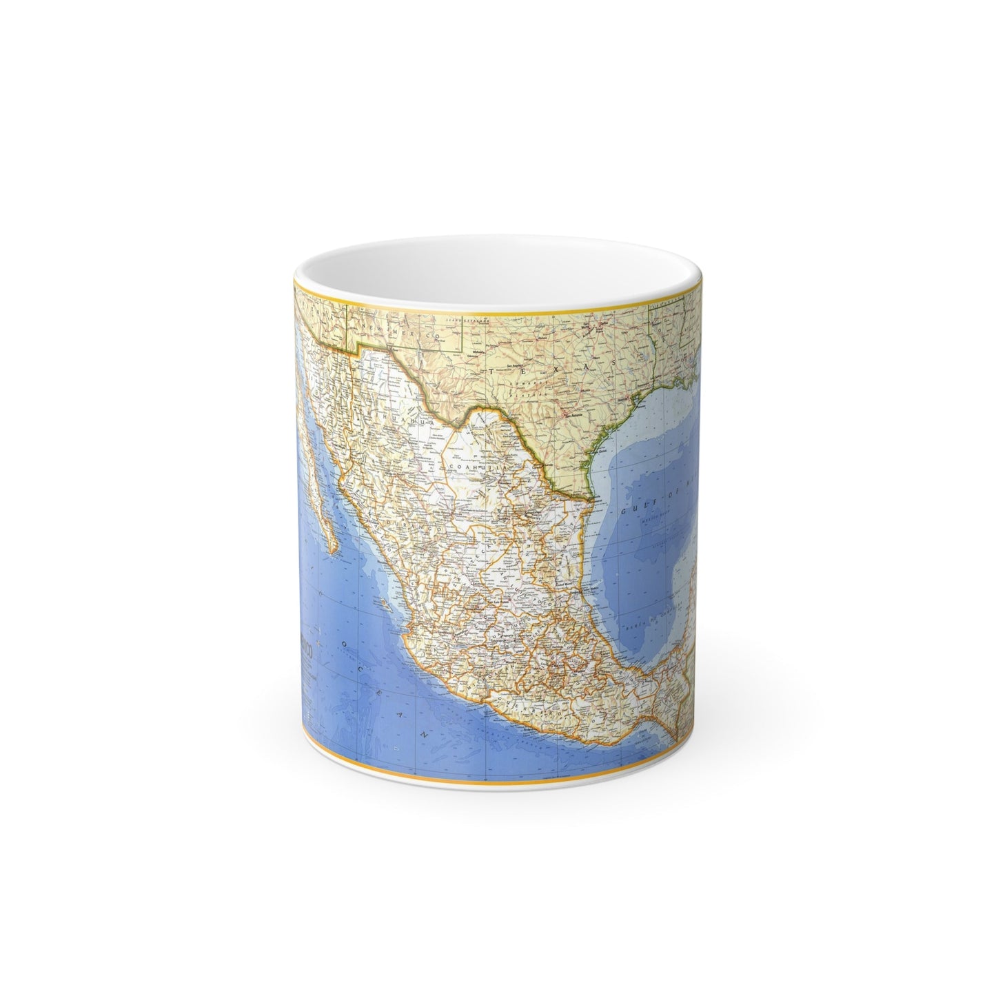 Central America - Mexico (1973) (Map) Color Changing Mug 11oz-11oz-The Sticker Space