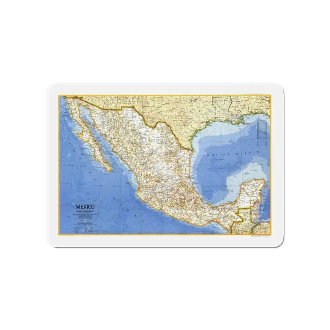 Central America - Mexico (1973) (Map) Refrigerator Magnet 4 Inch - The Sticker Space
