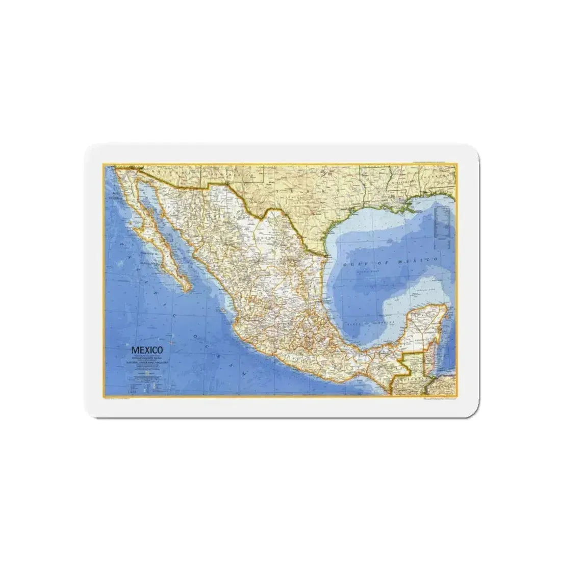 Central America - Mexico (1973) (Map) Refrigerator Magnet 5 Inch - The Sticker Space