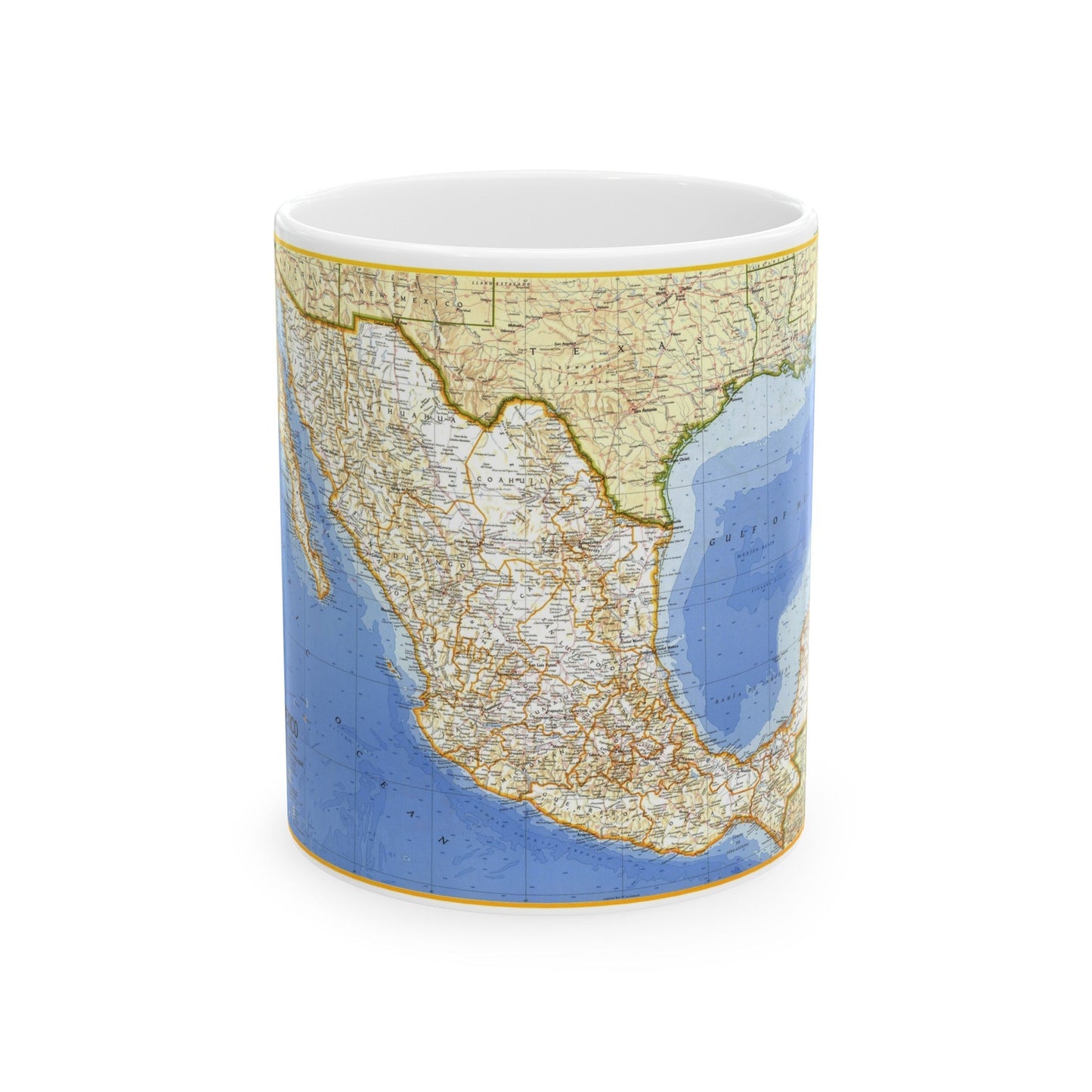 Central America - Mexico (1973) (Map) White Coffee Mug-11oz-The Sticker Space