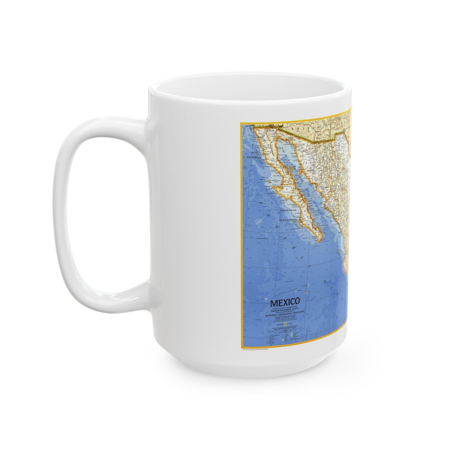 Central America - Mexico (1973) (Map) White Coffee Mug-The Sticker Space