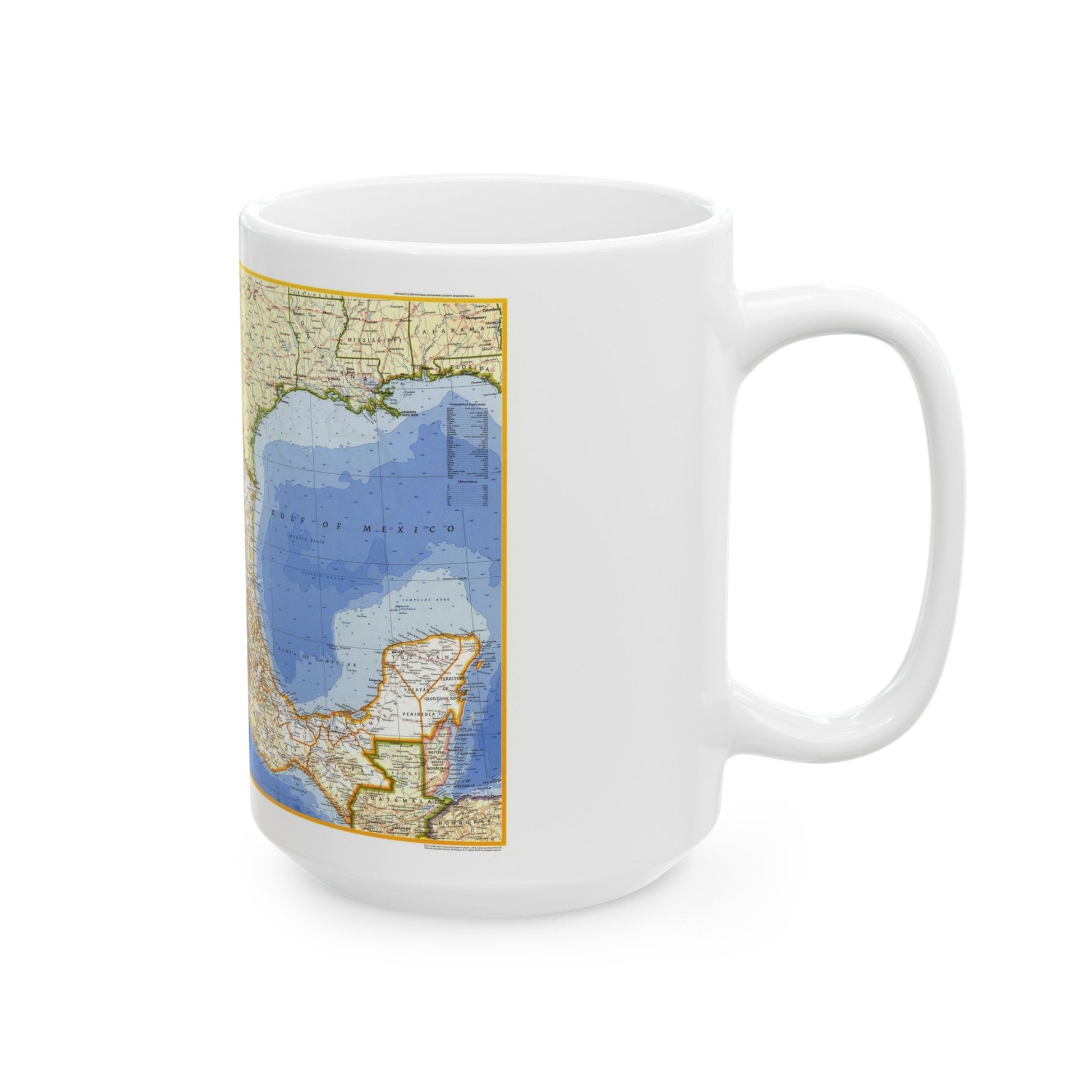 Central America - Mexico (1973) (Map) White Coffee Mug-The Sticker Space