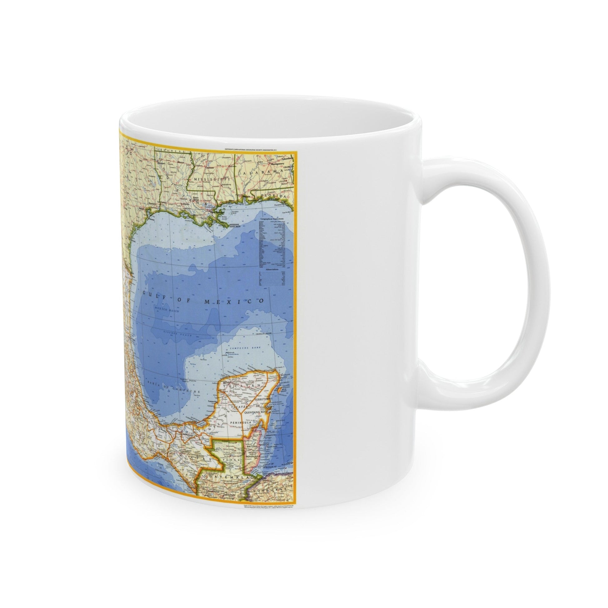 Central America - Mexico (1973) (Map) White Coffee Mug-The Sticker Space