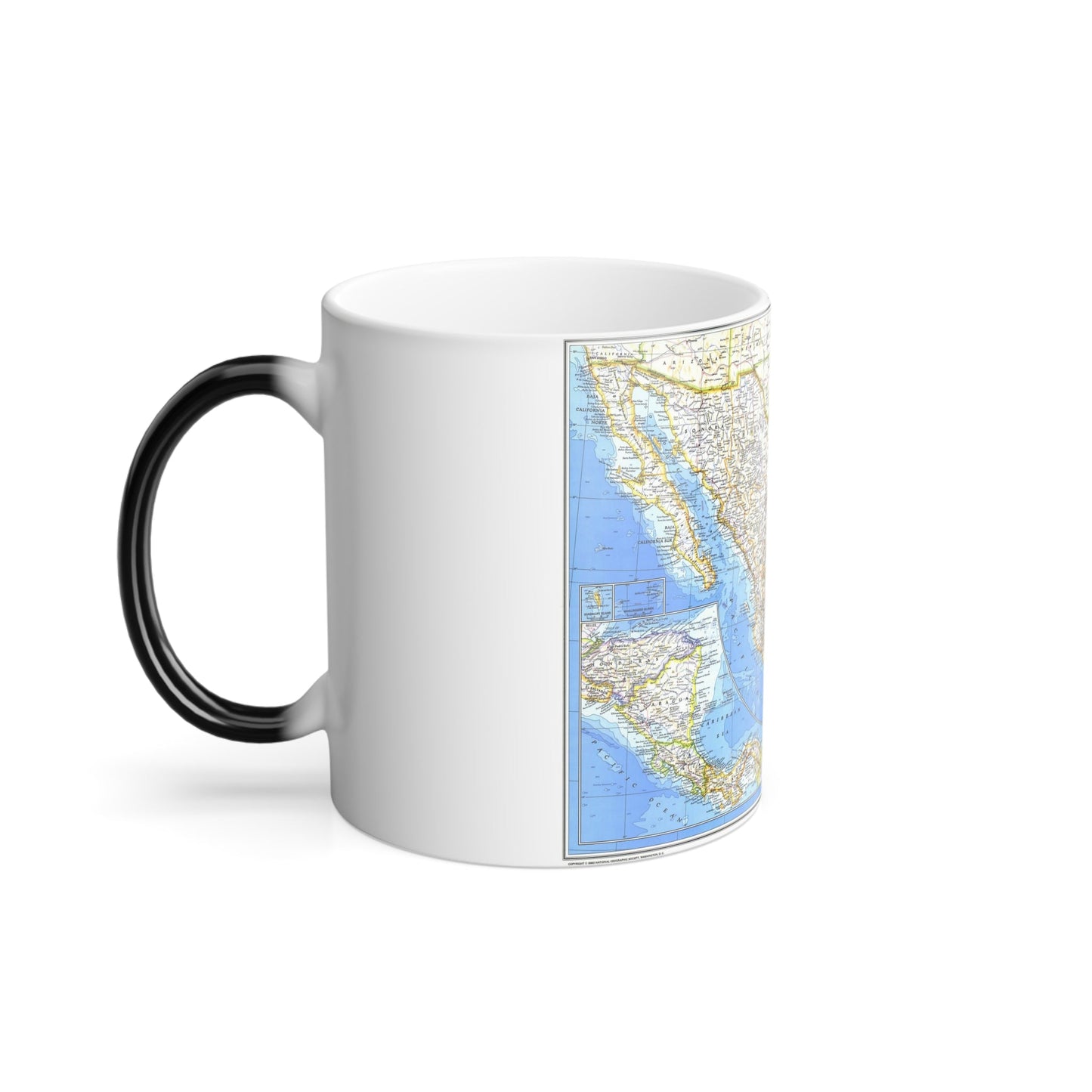 Central America & Mexico (1980) (Map) Color Changing Mug 11oz-11oz-The Sticker Space