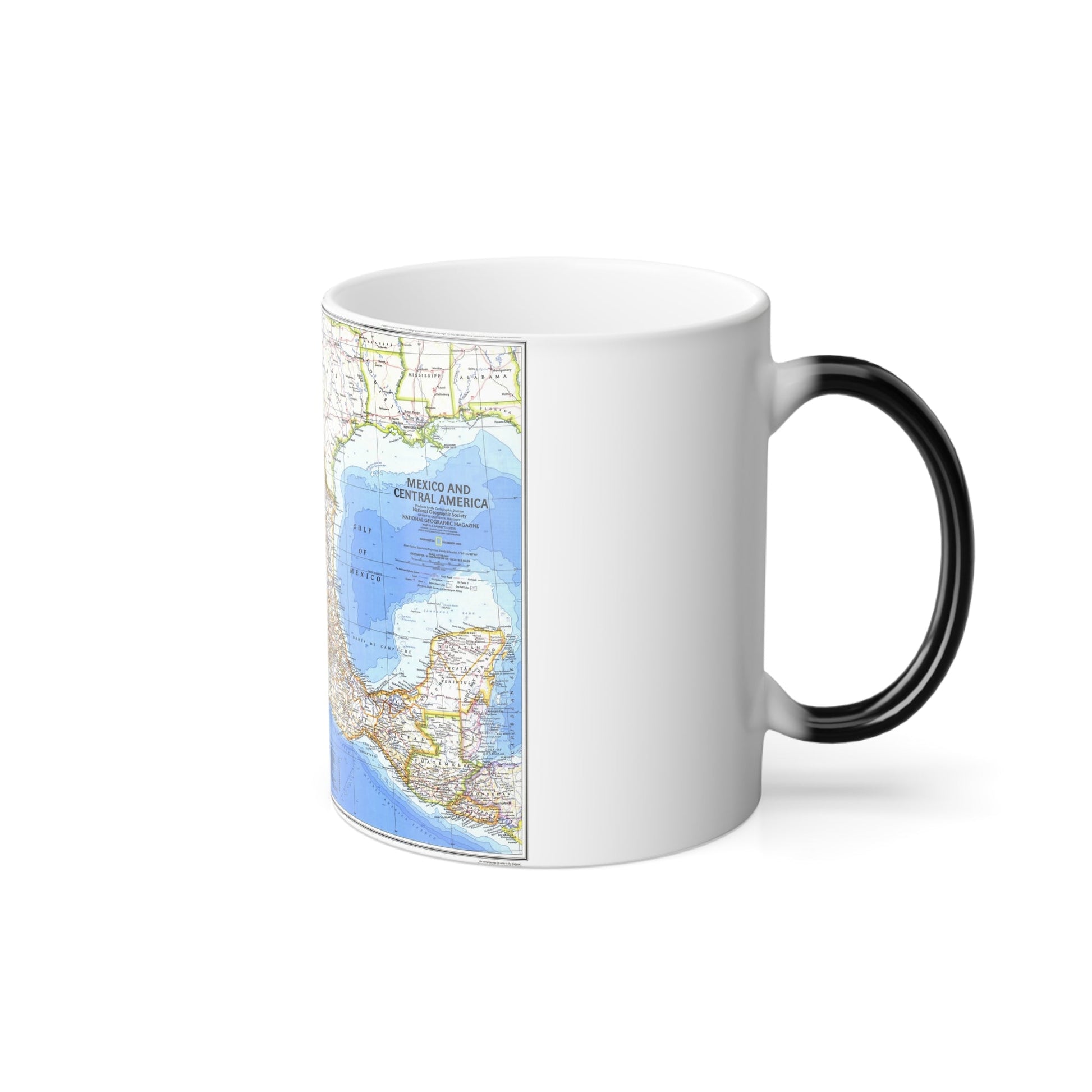 Central America & Mexico (1980) (Map) Color Changing Mug 11oz-11oz-The Sticker Space