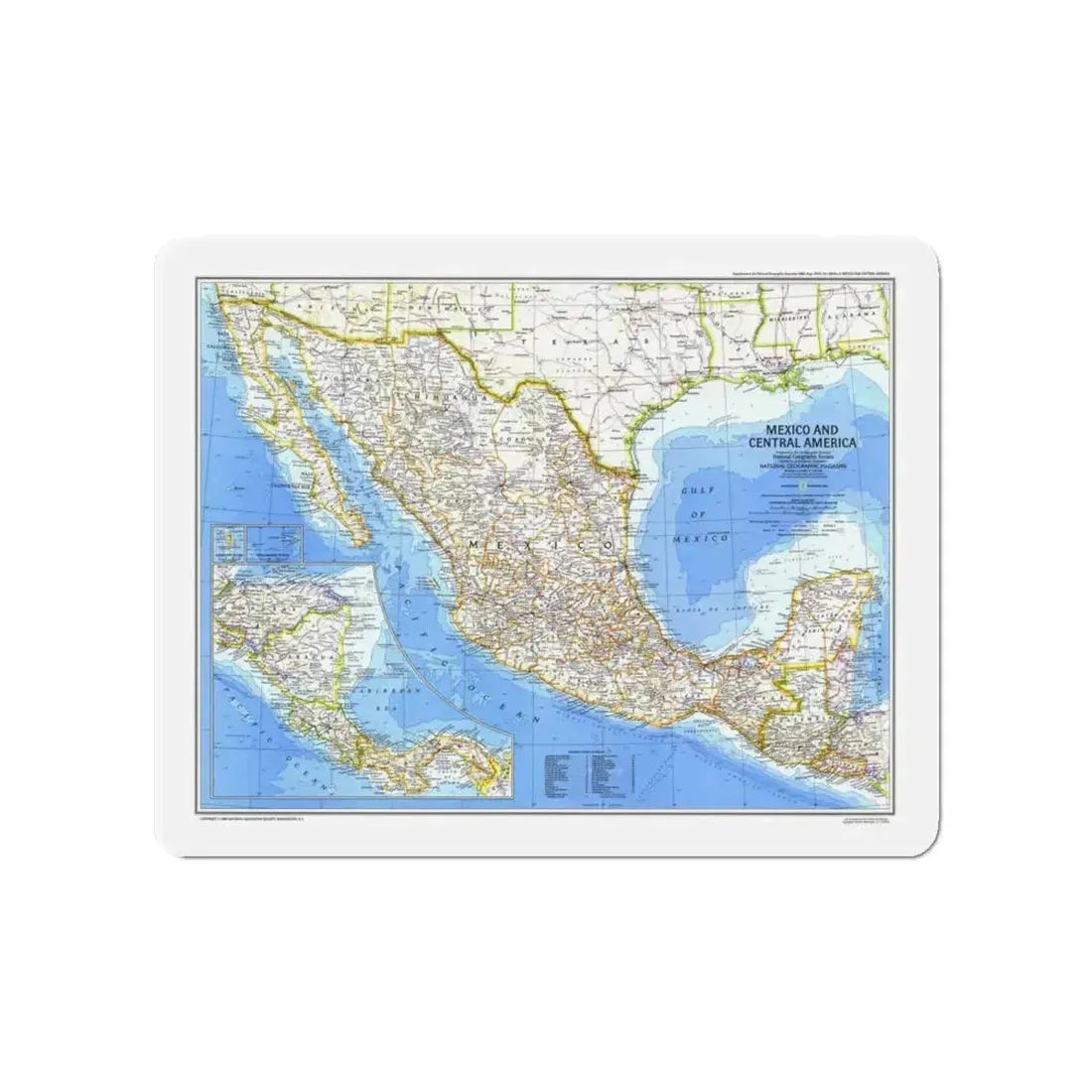 Central America & Mexico (1980) (Map) Refrigerator Magnet 4 Inch - The Sticker Space