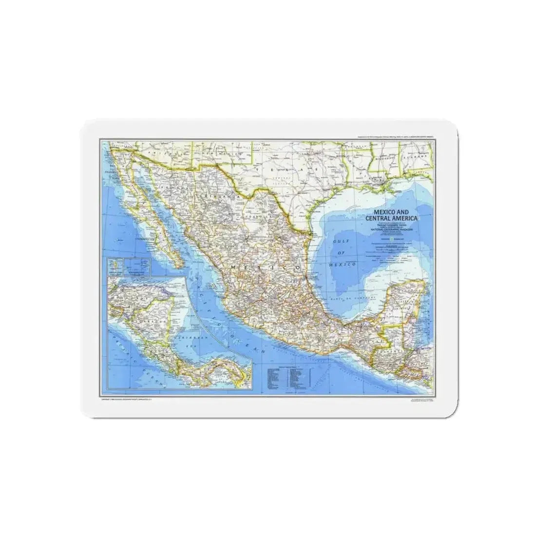 Central America & Mexico (1980) (Map) Refrigerator Magnet - The Sticker Space