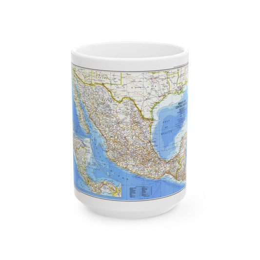 Central America & Mexico (1980) (Map) White Coffee Mug-15oz-The Sticker Space