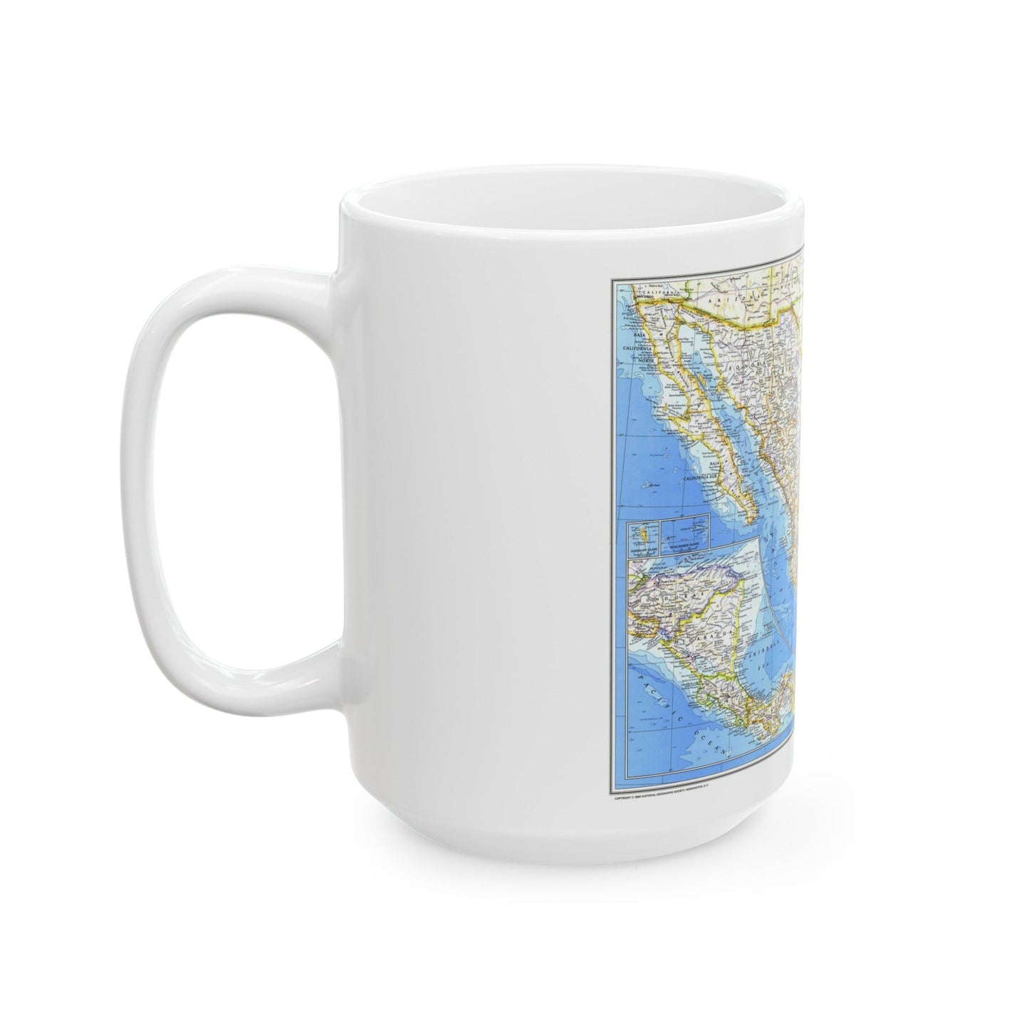 Central America & Mexico (1980) (Map) White Coffee Mug-The Sticker Space