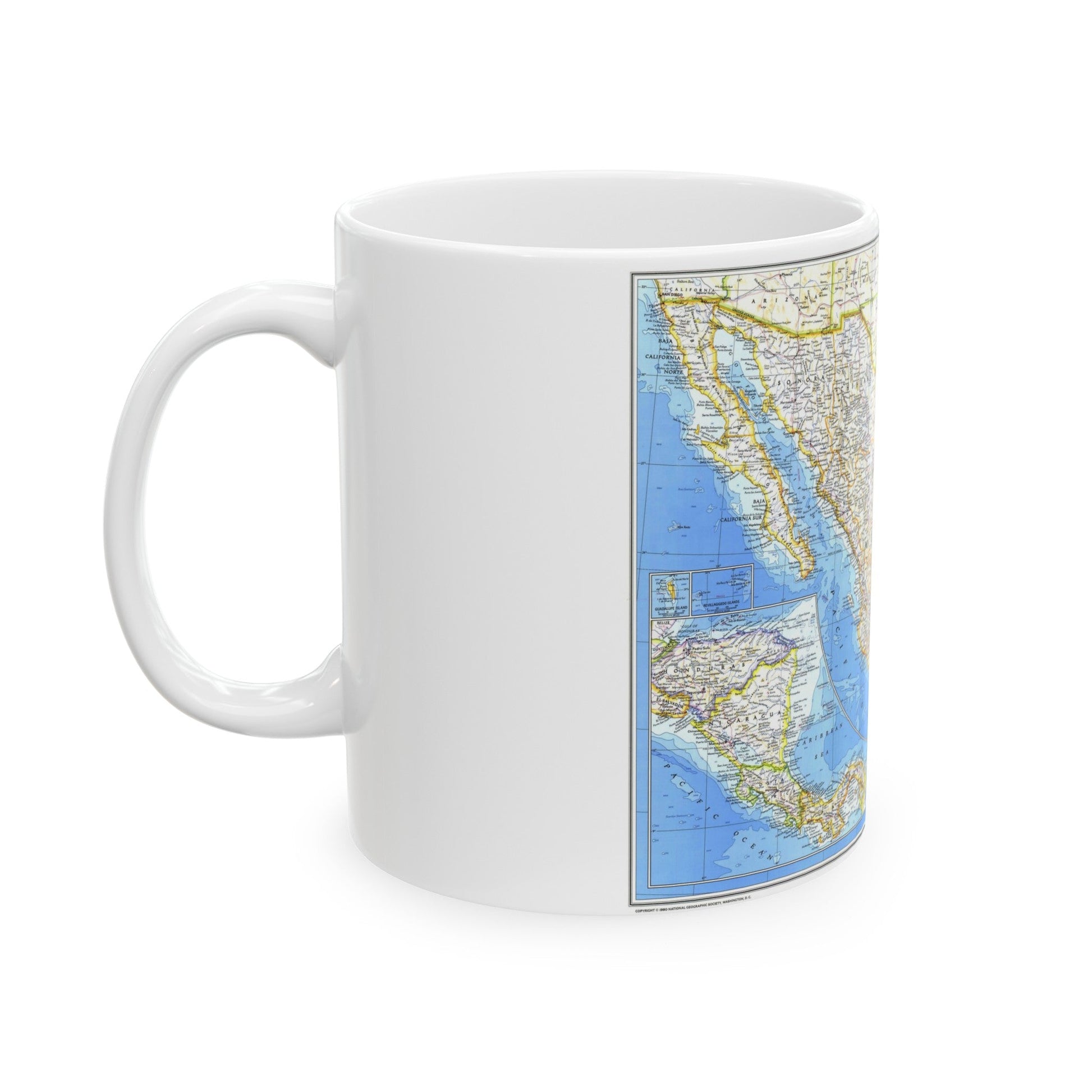 Central America & Mexico (1980) (Map) White Coffee Mug-The Sticker Space