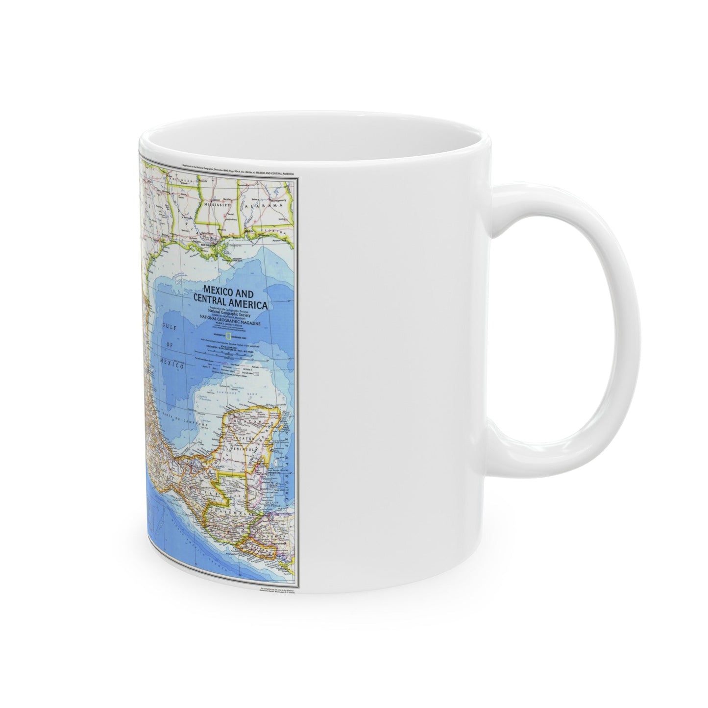 Central America & Mexico (1980) (Map) White Coffee Mug-The Sticker Space