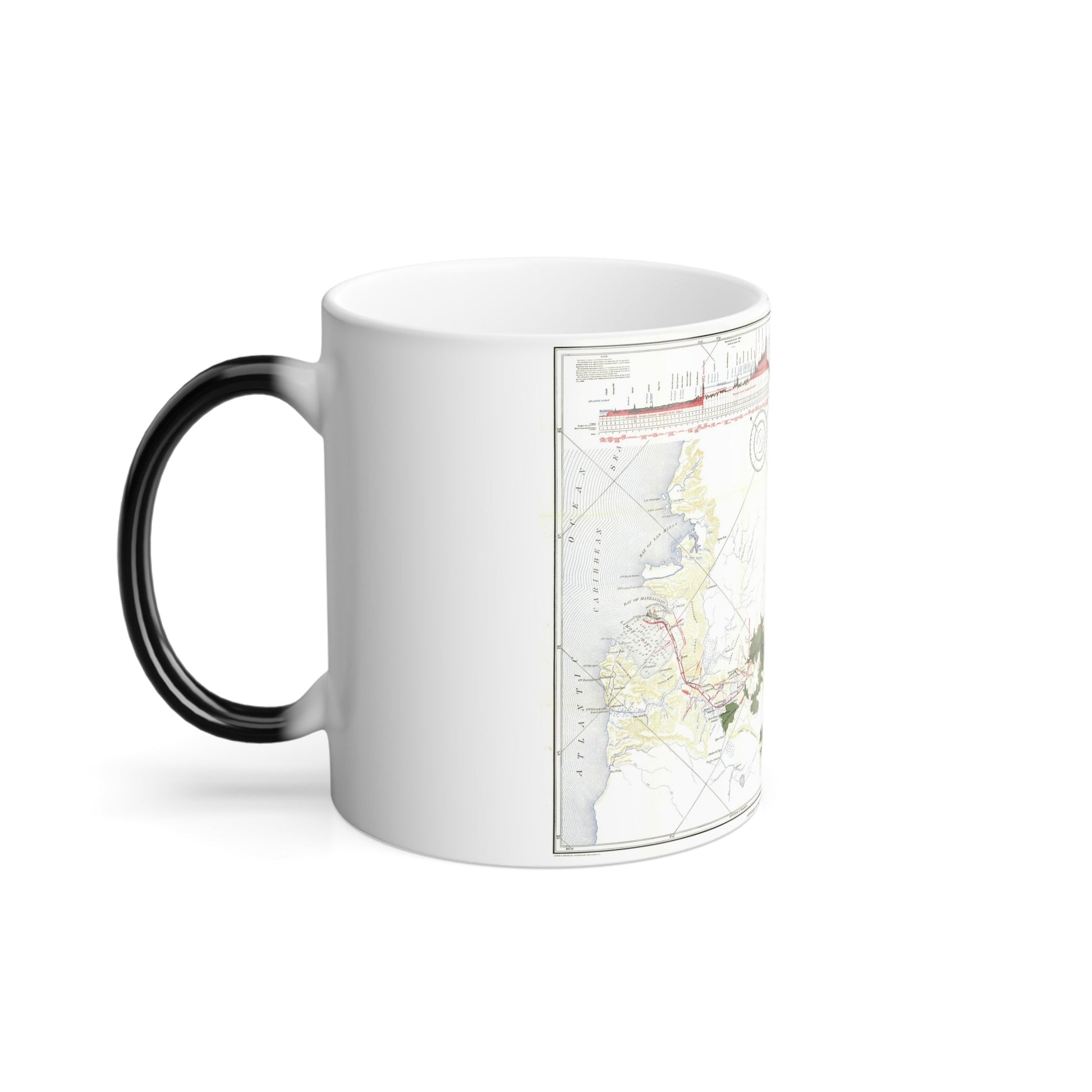 Central America - Panama Canal (1905) (Map) Color Changing Mug 11oz-11oz-The Sticker Space