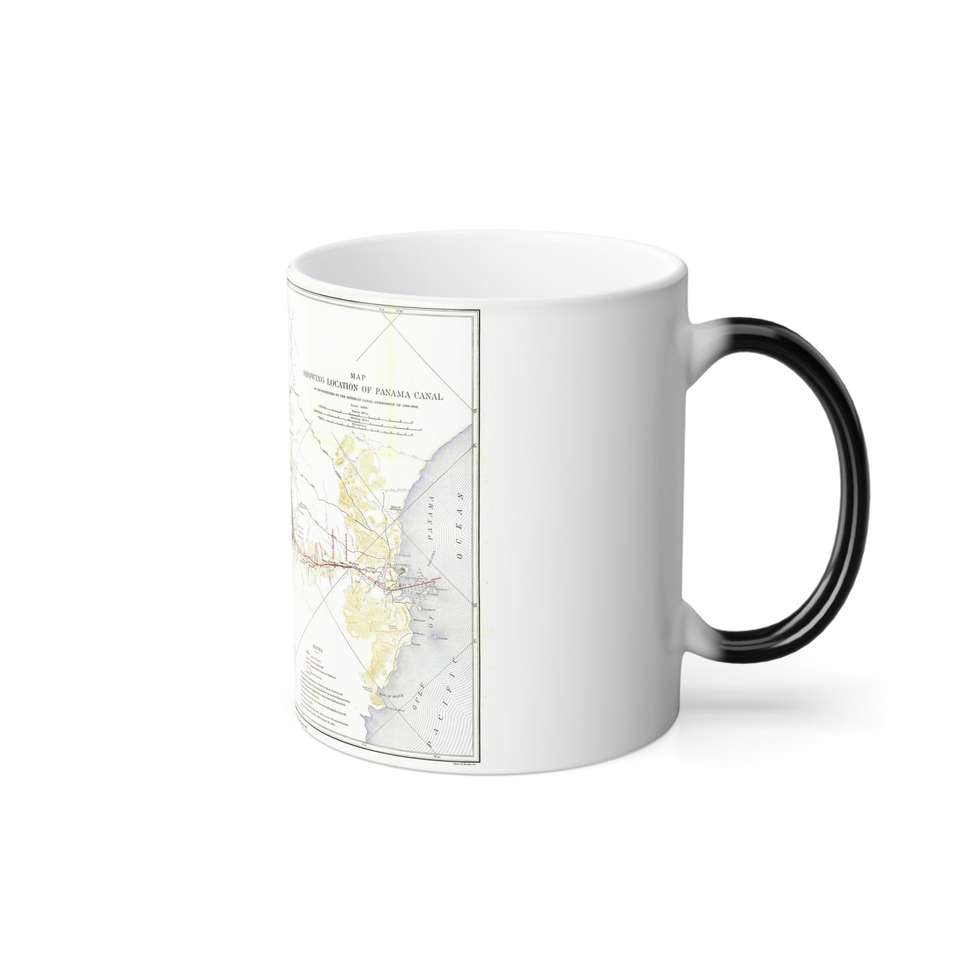 Central America - Panama Canal (1905) (Map) Color Changing Mug 11oz-11oz-The Sticker Space