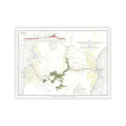 Central America - Panama Canal (1905) (Map) STICKER Vinyl Kiss-Cut Decal 3 Inch Transparent - The Sticker Space