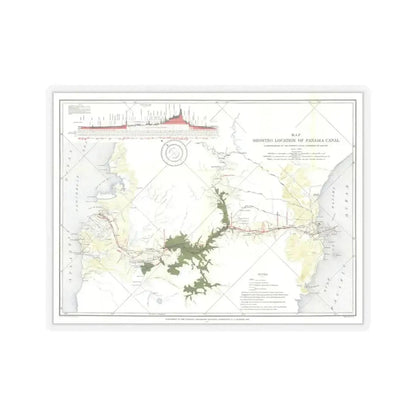 Central America - Panama Canal (1905) (Map) STICKER Vinyl Kiss-Cut Decal 4 Inch Transparent - The Sticker Space