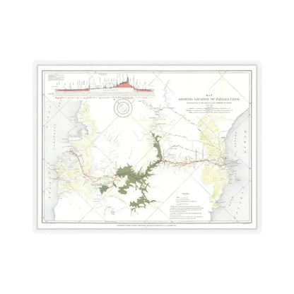 Central America - Panama Canal (1905) (Map) STICKER Vinyl Kiss-Cut Decal 6 Inch Transparent - The Sticker Space