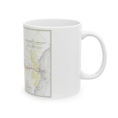 Central America - Panama Canal (1905) (Map) White Coffee Mug-The Sticker Space