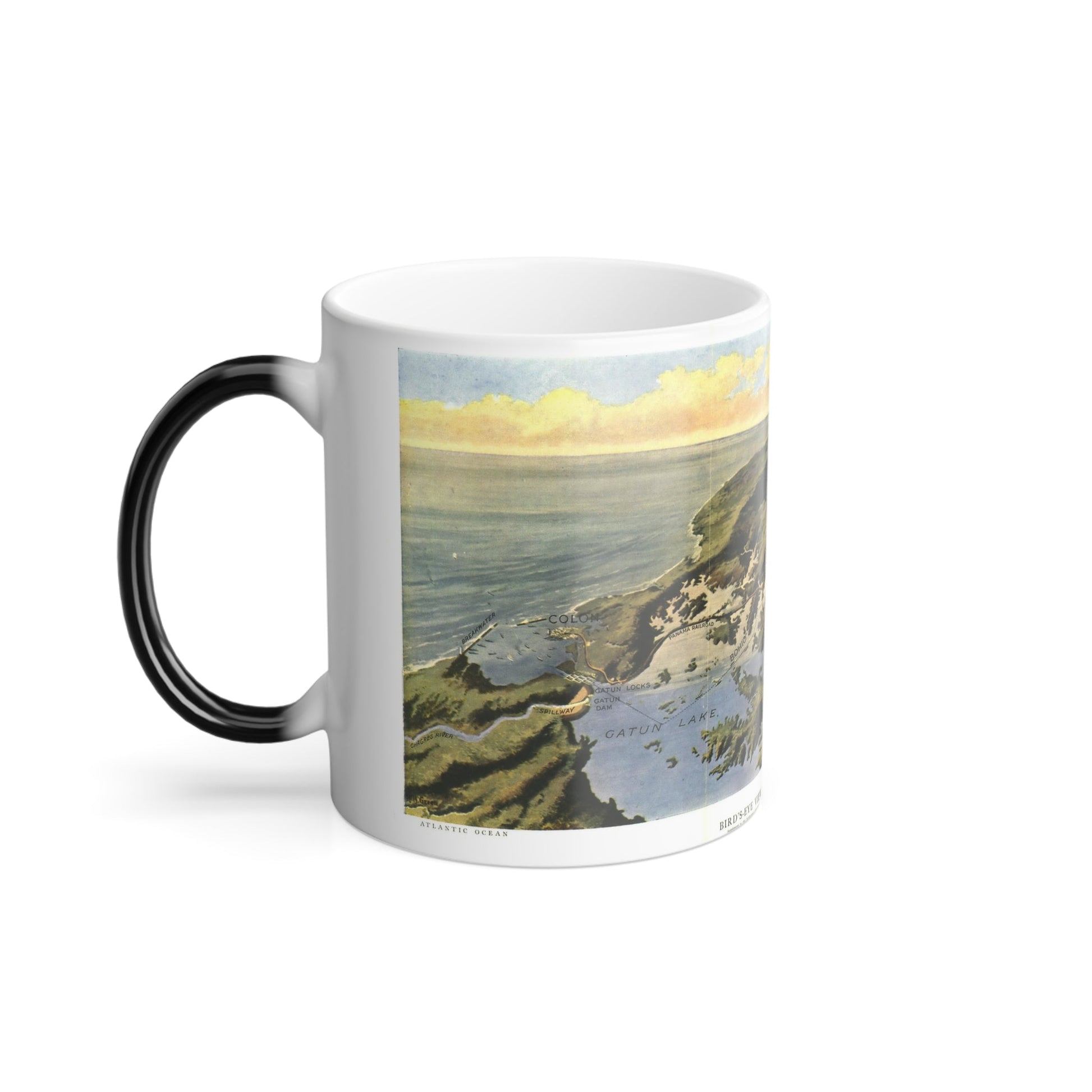 Central America - Panama Canal (1912) (Map) Color Changing Mug 11oz-11oz-The Sticker Space