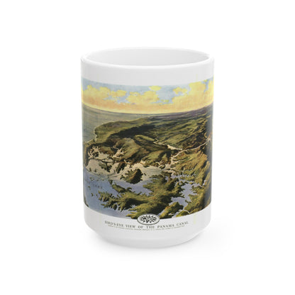 Central America - Panama Canal (1912) (Map) White Coffee Mug-15oz-The Sticker Space