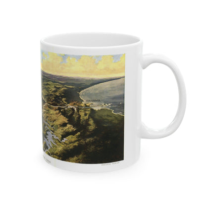 Central America - Panama Canal (1912) (Map) White Coffee Mug-The Sticker Space