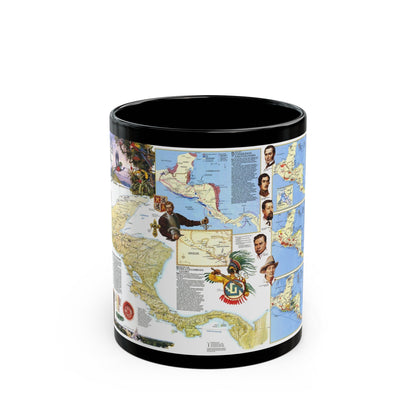 Central America Past and Present (1986) (Map) Black Coffee Mug-11oz-The Sticker Space