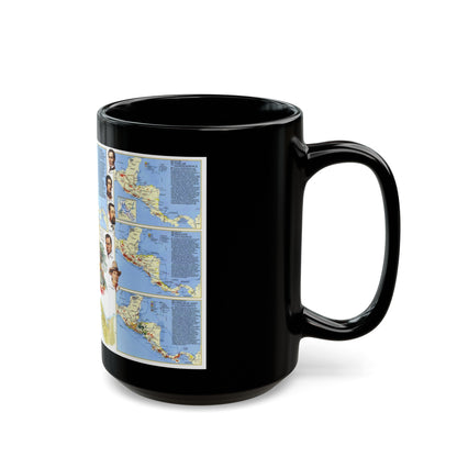 Central America Past and Present (1986) (Map) Black Coffee Mug-The Sticker Space