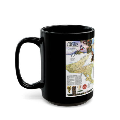 Central America Past and Present (1986) (Map) Black Coffee Mug-The Sticker Space