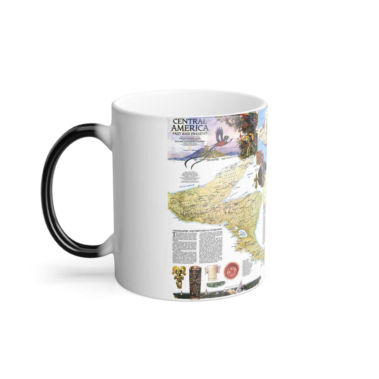 Central America Past and Present (1986) (Map) Color Changing Mug 11oz-11oz-The Sticker Space