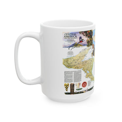 Central America Past and Present (1986) (Map) White Coffee Mug-The Sticker Space