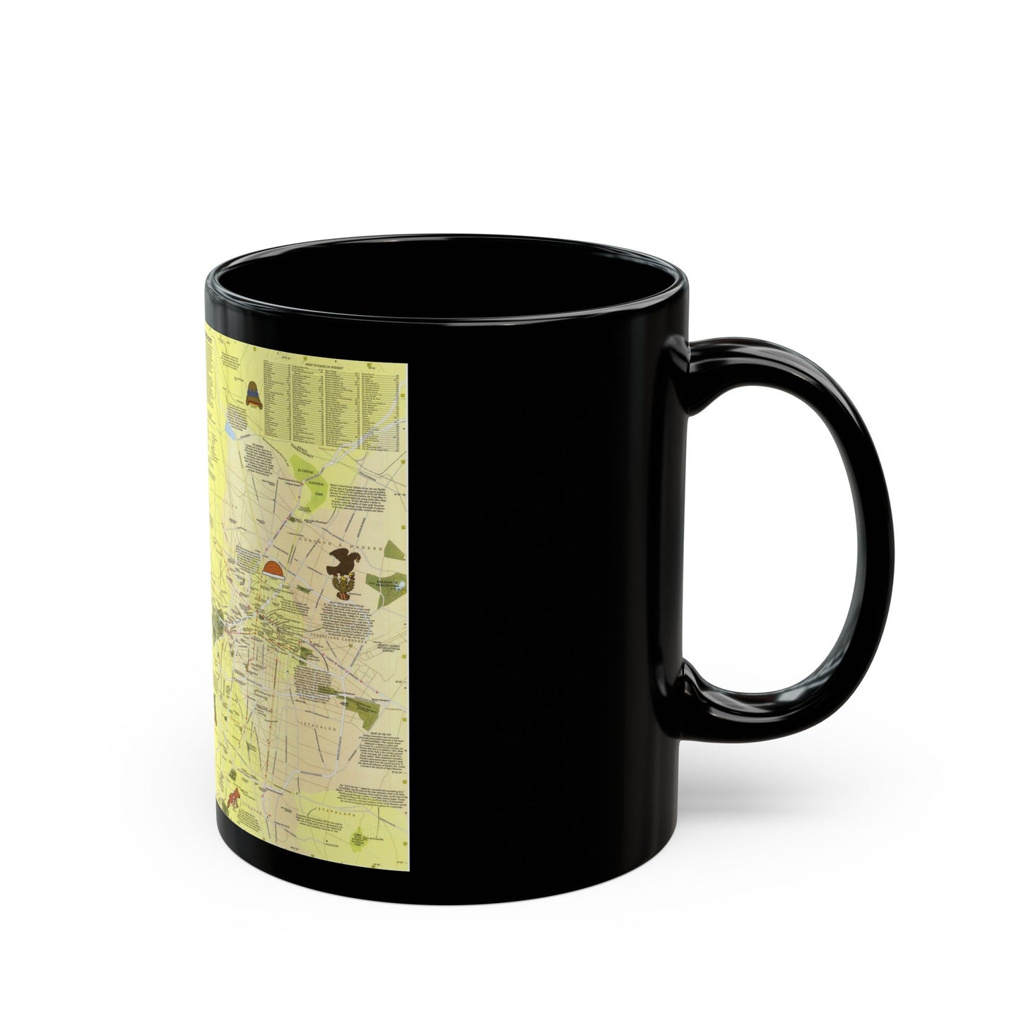 Central America - The Aztec World (1980) (Map) Black Coffee Mug-The Sticker Space