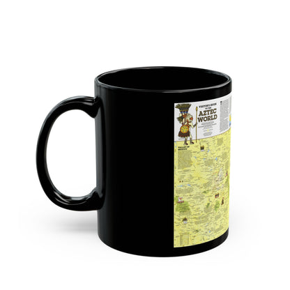 Central America - The Aztec World (1980) (Map) Black Coffee Mug-The Sticker Space