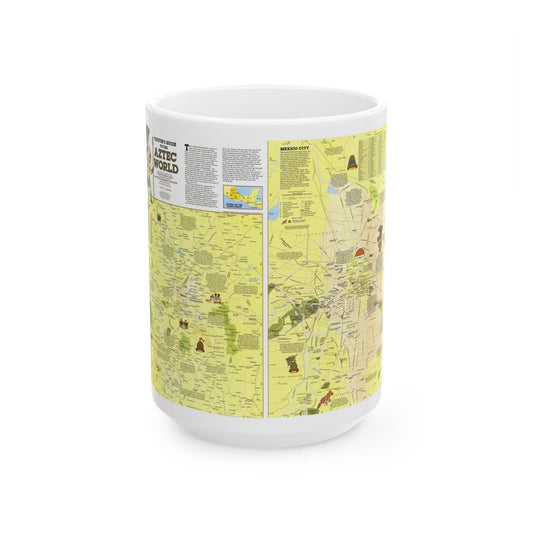 Central America - The Aztec World (1980) (Map) White Coffee Mug-15oz-The Sticker Space