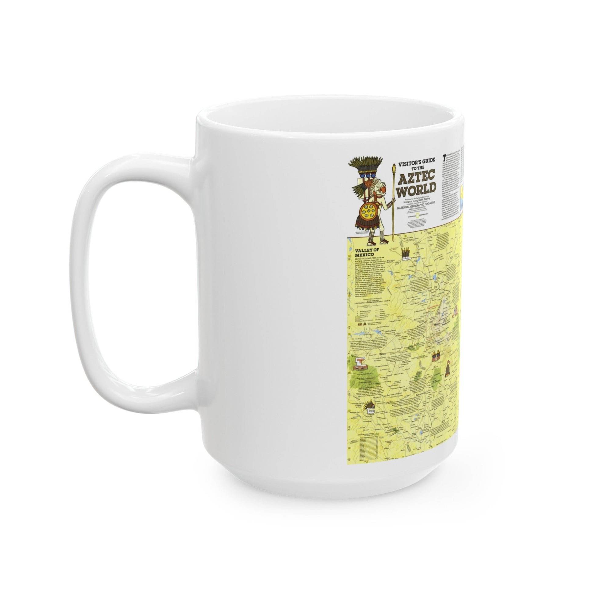 Central America - The Aztec World (1980) (Map) White Coffee Mug-The Sticker Space