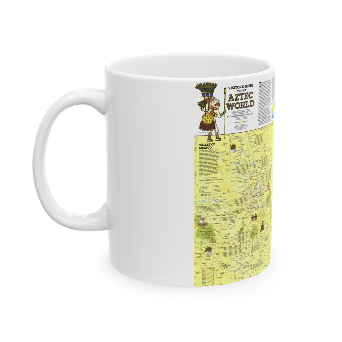 Central America - The Aztec World (1980) (Map) White Coffee Mug-The Sticker Space