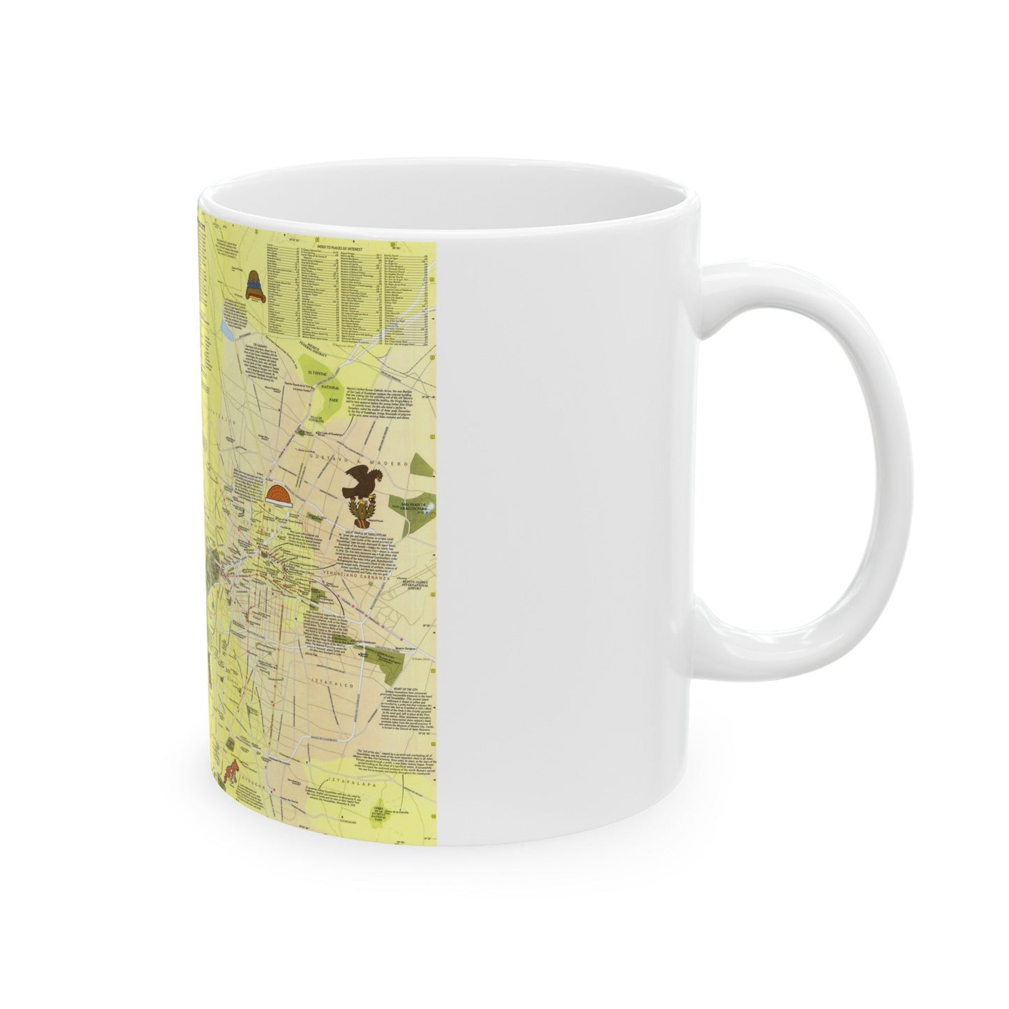 Central America - The Aztec World (1980) (Map) White Coffee Mug-The Sticker Space