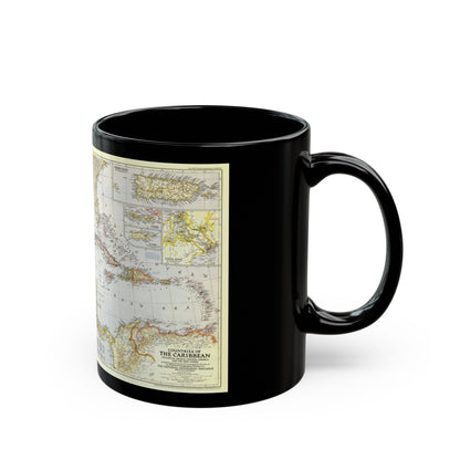 Central America - The Caribbean (1947) (Map) Black Coffee Mug-The Sticker Space