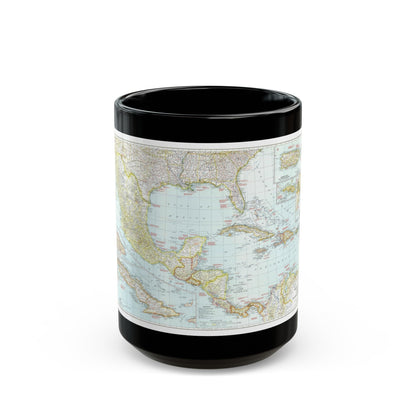 Central America & West Indies (1939) (Map) Black Coffee Mug-15oz-The Sticker Space